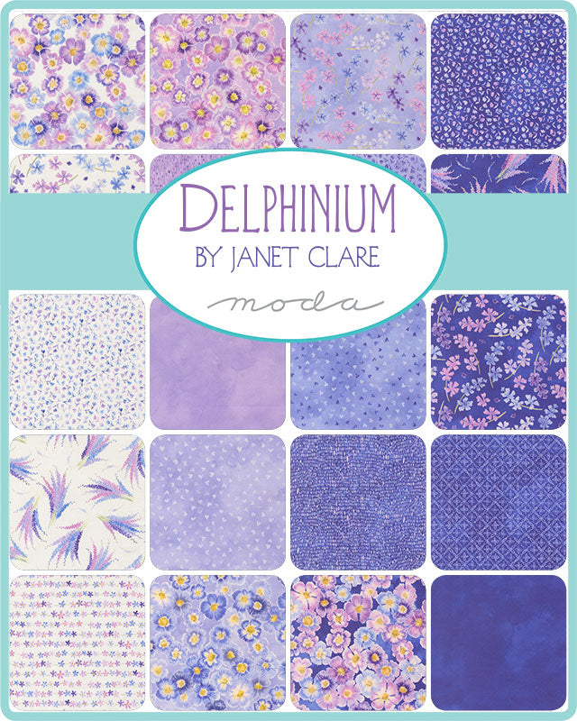 Delphinium by Janet Clare for Moda