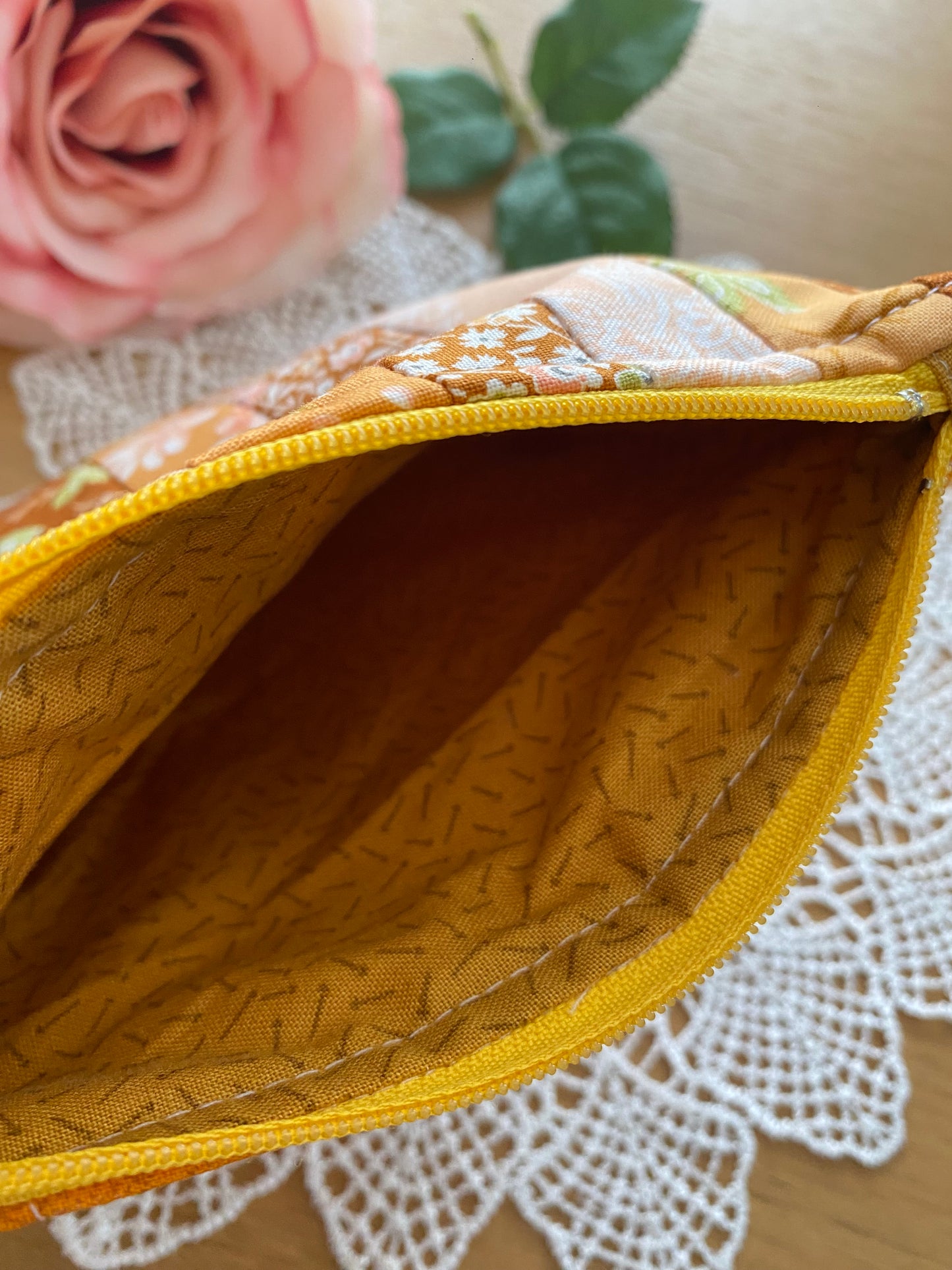 Zipper Pouch Striped Patchwork