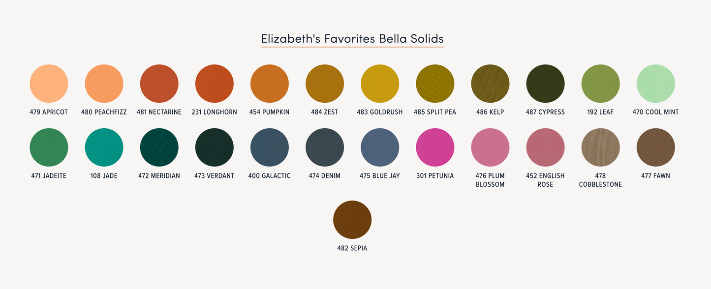 Elizabeth's Favourite Bella Solids by Moda
