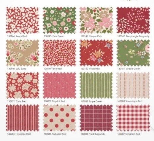 Winter Reds & Greens Fat Eighths Bundle Tilda from the Creating Memories Collection