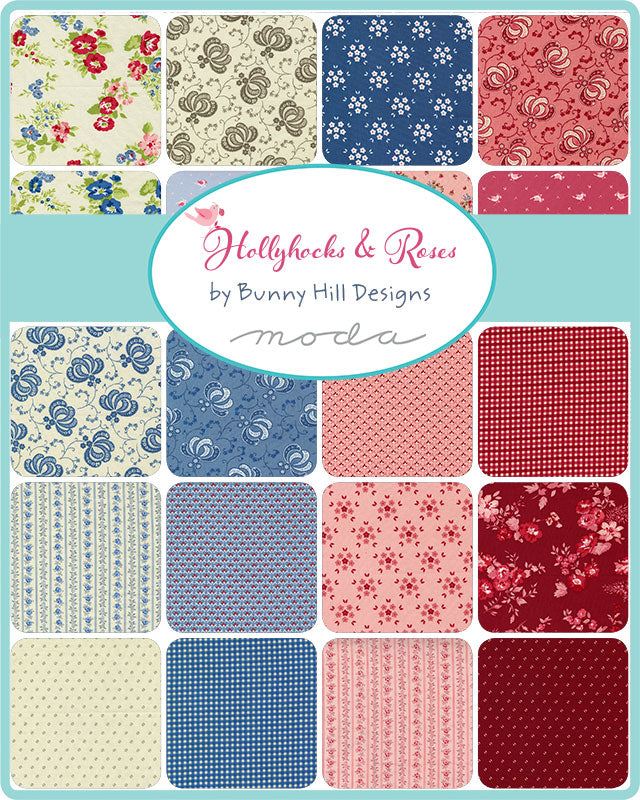 Hollyhocks & Roses by Bunnyhill Designs for Moda